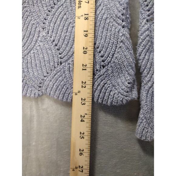 Sundance Sweater Womens Small Lt Blue Turtleneck Cotton Silk Blend Knit Pullover - Picture 7 of 8